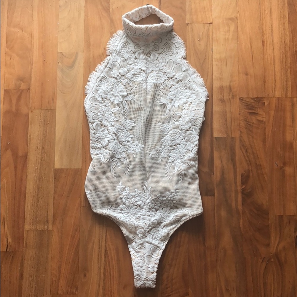 NWT Free People Miley White Bridal Bodysuit